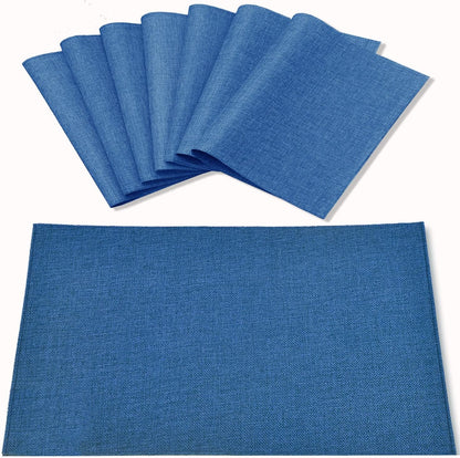 Cloth Placemats Set of 8, Linen Type Fabric Placemats Machine Washable Heat Resistant Placemats