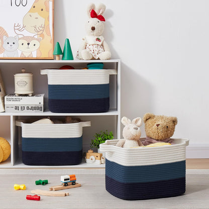 Storage Basket for Organizing, Woven Baskets for Storage, Rectangle Decorative Baskets for Shleves