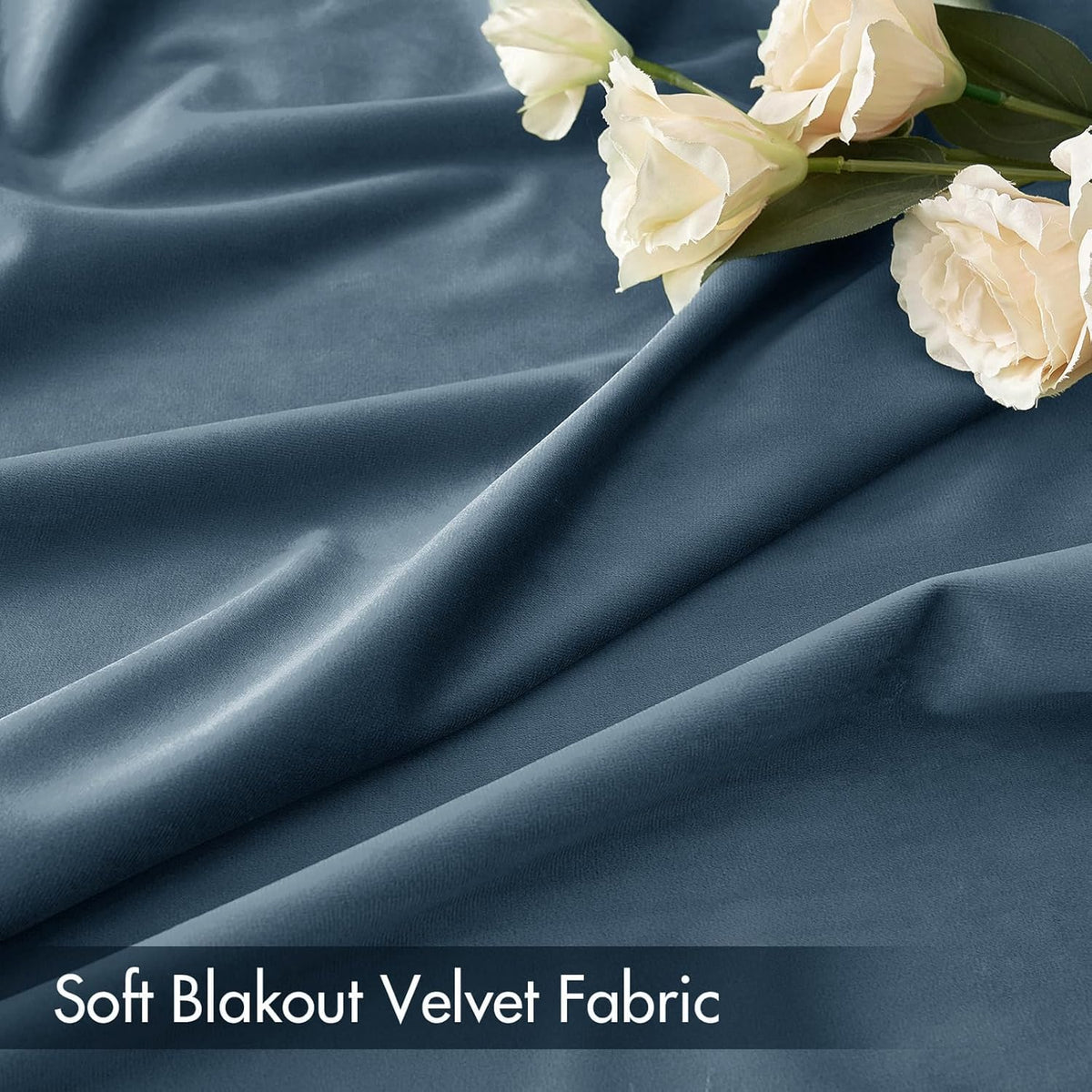 MIULEE Dark Slate Velvet Curtains Thermal Insulated Blackout Curtain Drapes for Bedroom Living Room