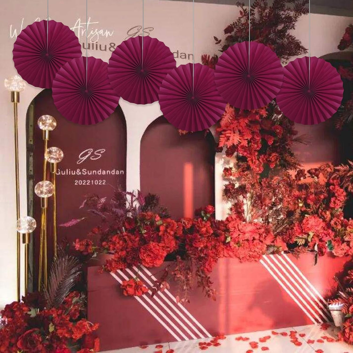 BARTHEW Red Party Decorations,Paper Decorations for Party,Girls Party Decorations Party Paper Fans