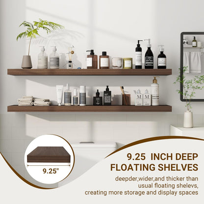 48 Inch Floating Shelves, 48"x9.25"x1.5" Inch Deep Floating Shelves for Wall, Wooden Shelves for