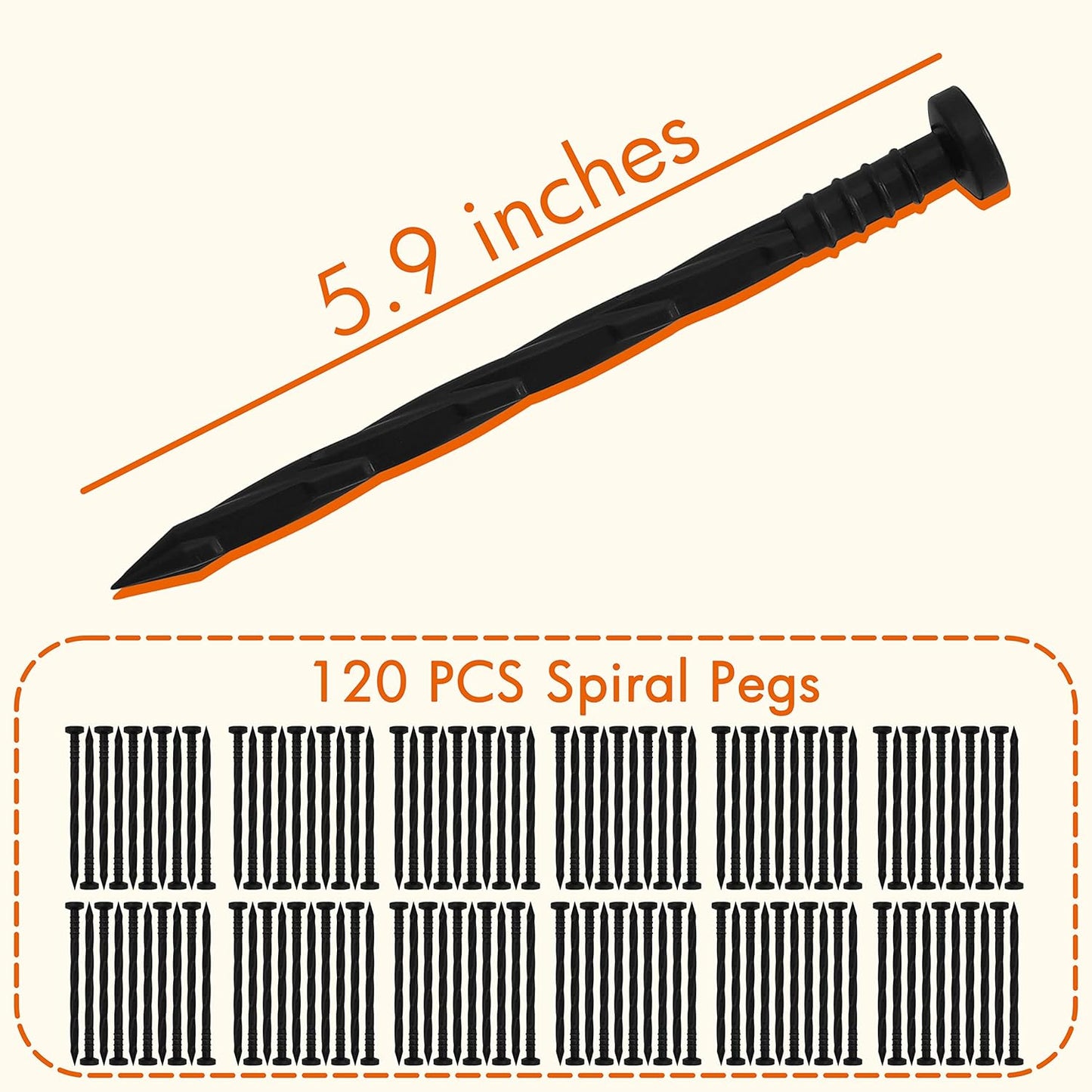 Gardzen 1.5" x 100' Landscape Edging Kit, Garden Edging Coil Comes with 120 Pcs Spikes, No Dig Lawn