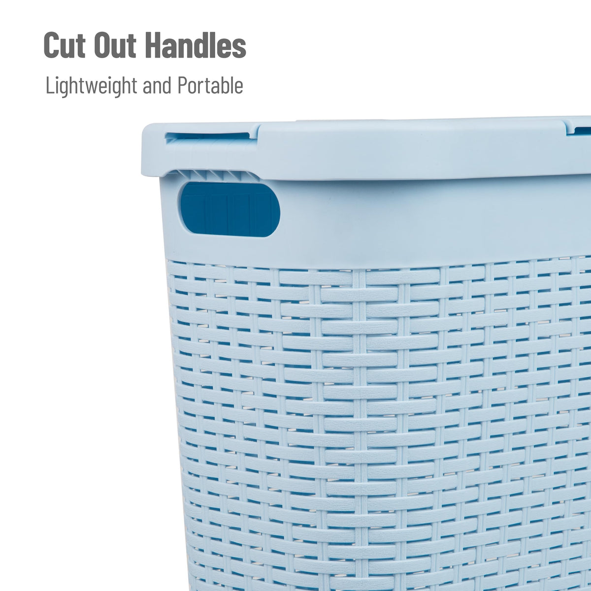 Mind Reader Slim Laundry Hamper with Lid, 40L Clothes Basket, Narrow Tapered Design with Ventilated