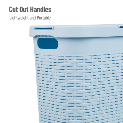 Mind Reader Slim Laundry Hamper with Lid, 40L Clothes Basket, Narrow Tapered Design with Ventilated