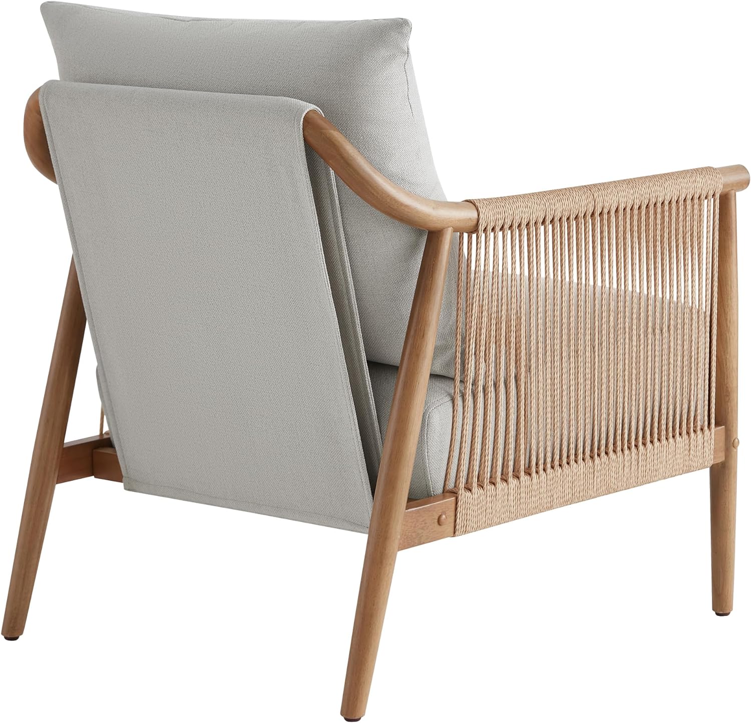 CHITA Braid Armchair, Modern Accent Chair for Living Room, Light Grey