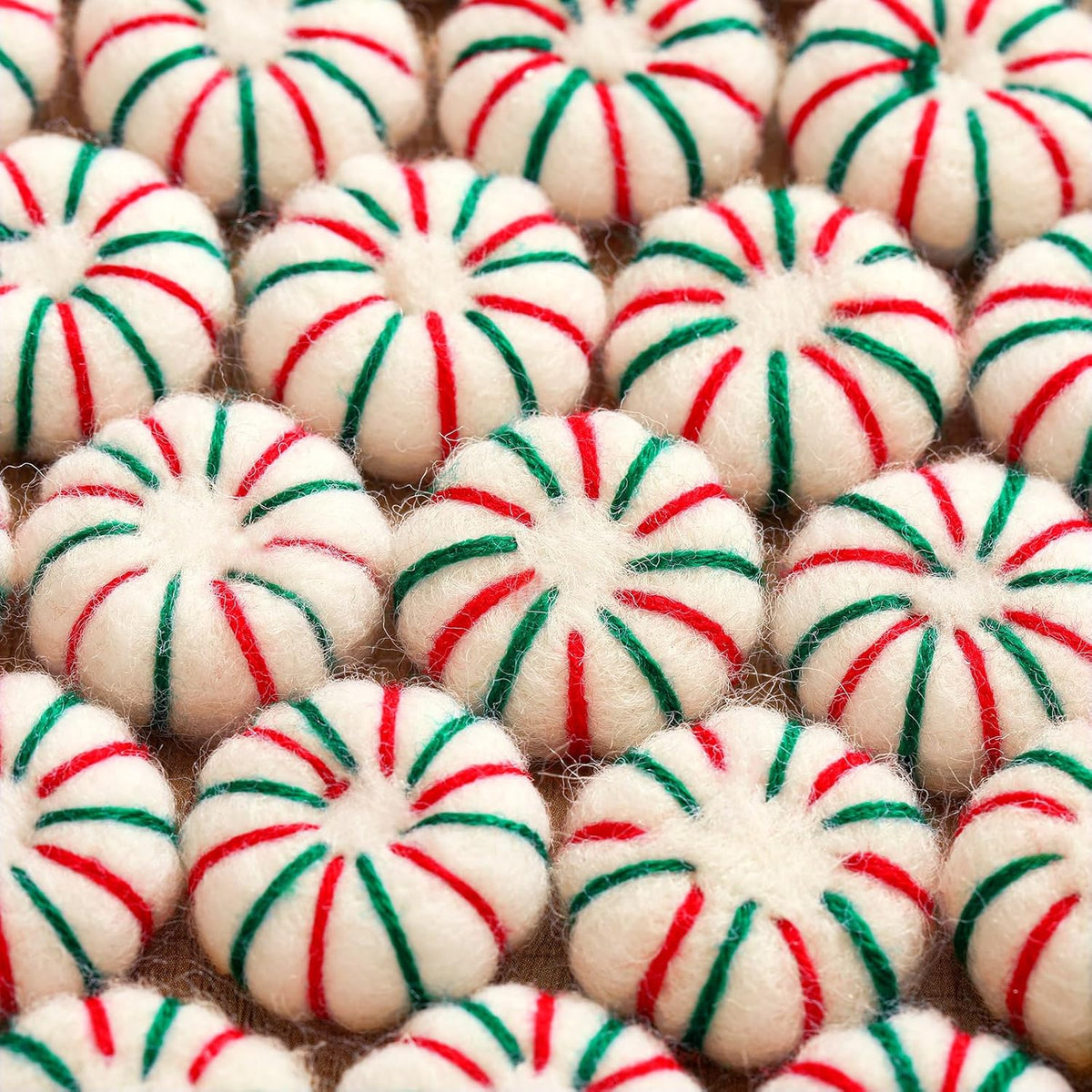 36 Pcs Felt Peppermint Decoration Christmas Wool Peppermints Christmas Arts Crafts Supplies, DIY