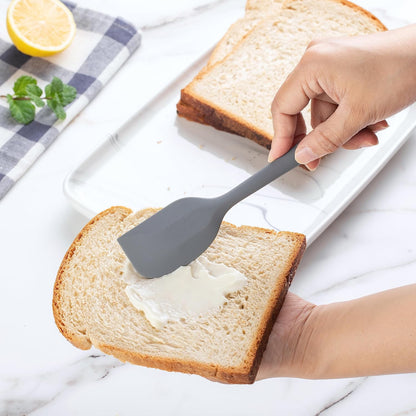 Country Kitchen Non Stick Silicone Utensil Set with Rounded Wood Handles for Cooking and Baking, 14
