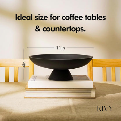 KIVY Concrete Fruit Bowl for Kitchen Counter - Large Decorative Bowl for Home Decor - Modern Key