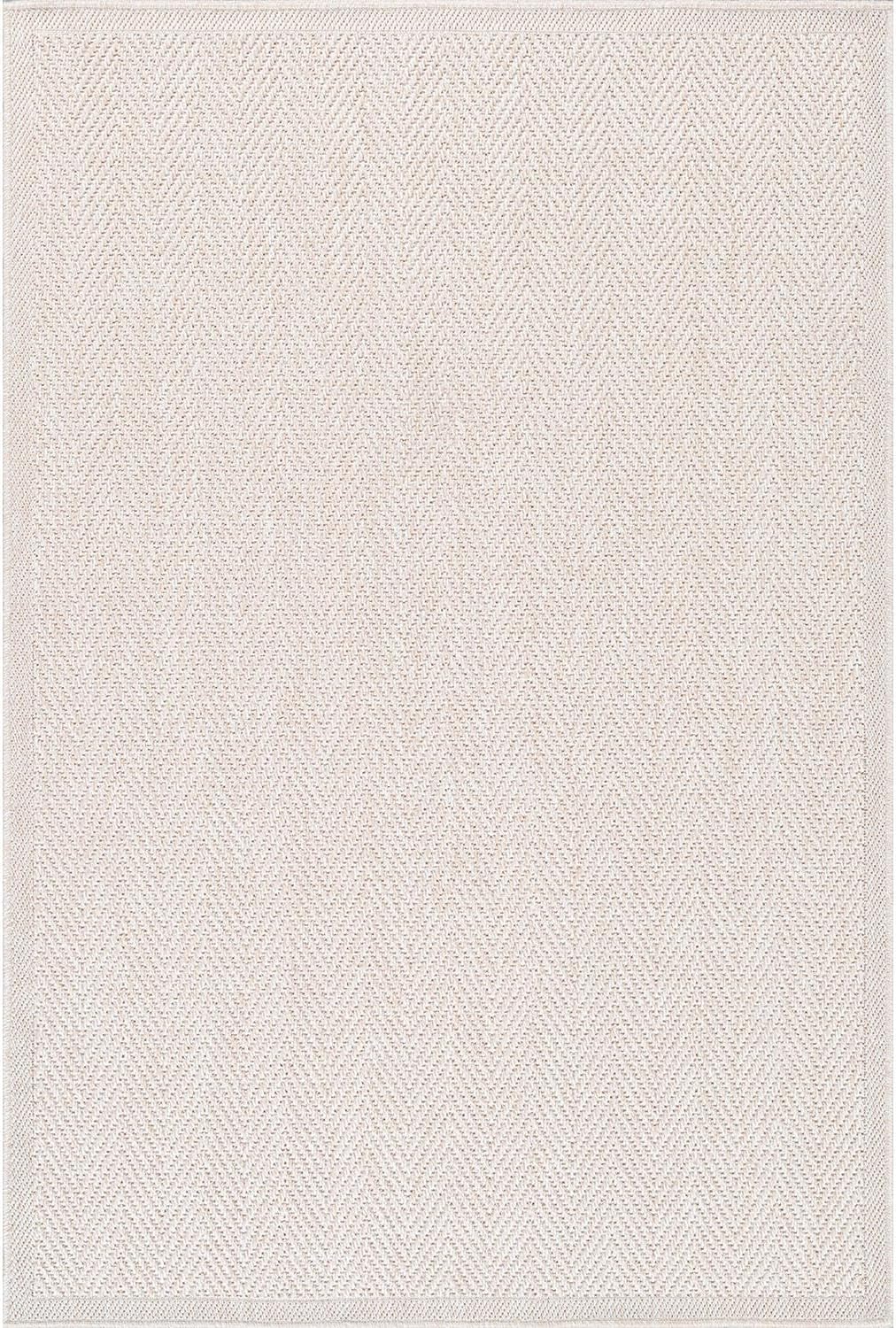 CAMILSON Easy Jute Rug 5x7, Indoor Outdoor Off-White Color Fiber Area Rugs for Living Room Patio