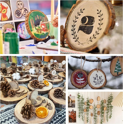 100 Pack Nature Wood Slices for Crafts,2.4-2.8In Unfinished Natural Wood Rounds.Wood Circles