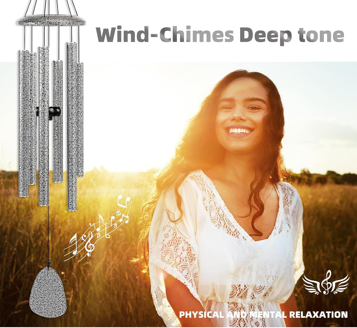 Wind-Chimes-Outdoor-Deep-Tone, Large Soothing Melodic Tones Windchimes, Wind Chimes for Outside