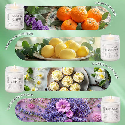 4 Pack Candles for Home Scented, Mother's Day Gifts, 28 oz Long Lasting Candles, Soy Candle Set