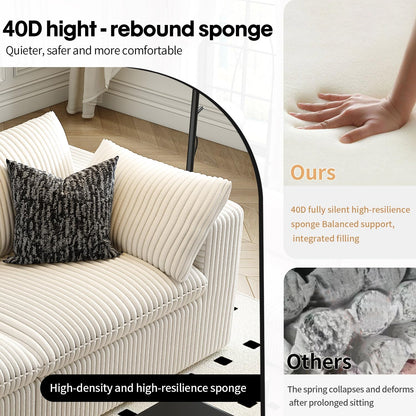 118" Cloud Couch Modular Sectional Sofa for Living Room,Modern Sofa with Deep Seat，U-Shape Boneless