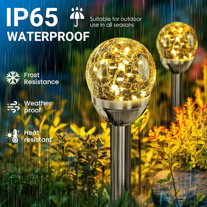 SOLPEX Solar Garden Lights String, 6 Pack Outdoor Christmas Decoration Warm White Solar Powered