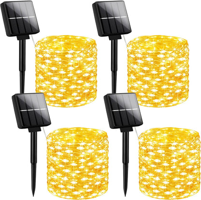Brightever Solar Fairy Lights for Outside Waterproof, 4-Pack Total 160FT 400 LED Solar Powered