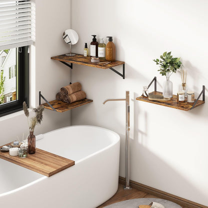18"W x12"D Floating Shelves, Farmhouse Wall Shelves Home Decor Shelf, Deep Bathroom Shelf with