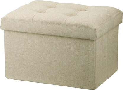 LINMAGCO Ottoman Storage Ottoman with Storage Small Foot Rest Stool Under Desk Stool Short Folding