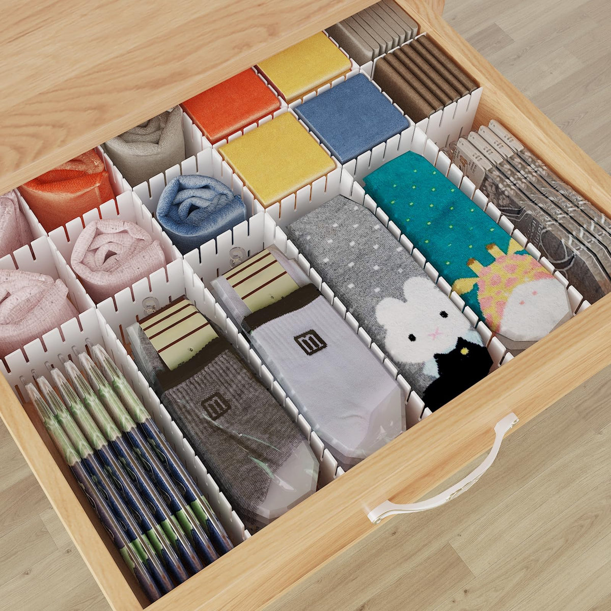 ALBAD Plastic Drawer Dividers Adjustable Drawer Organizer Dividers Separator for Tidying