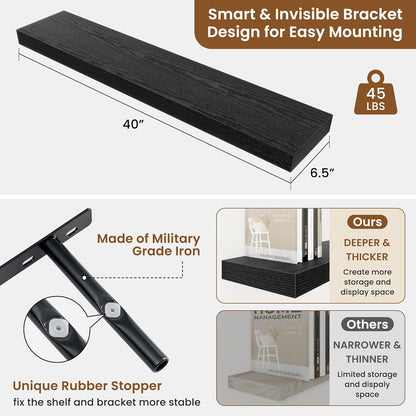 fuqing Floating Shelves for Wall, Bathroom Shelf Wall Mounted for Storage, Shelves with Invisible