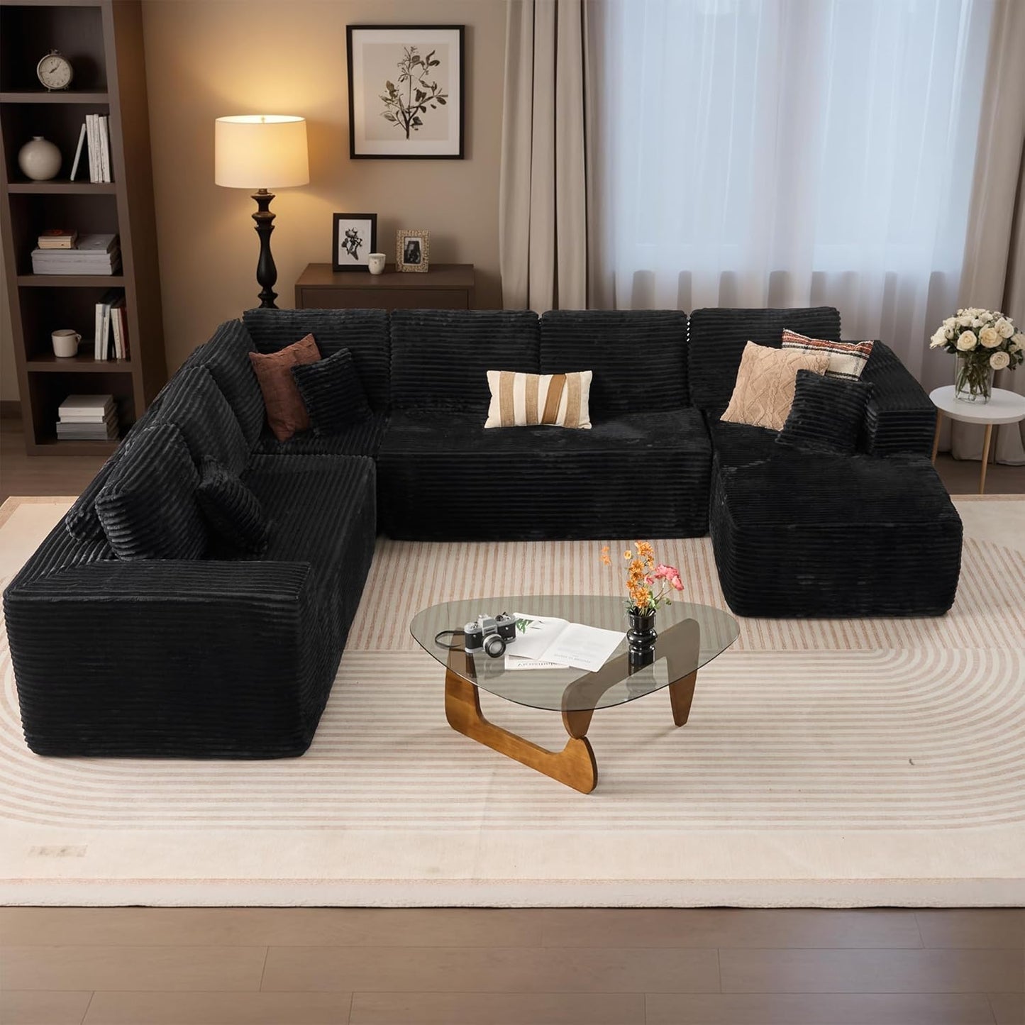 HOOOWOOO Cloud Sectional Couches for Living Room,Modular Sectional Sofa No Assembly,133X108 Inch