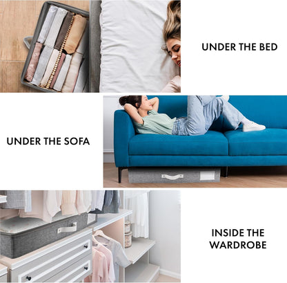 HOMELUX THEORY 2pc Under Bed Storage Containers, Bedroom Under the Bed Drawer Storage Organizer