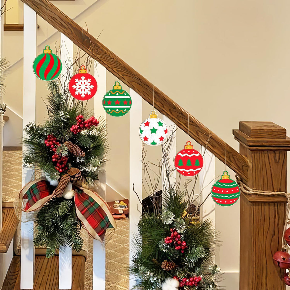 80PCS Wooden Christmas Ornaments to Paint, 8 Styles DIY Blank Unfinished Wood Christmas Ball