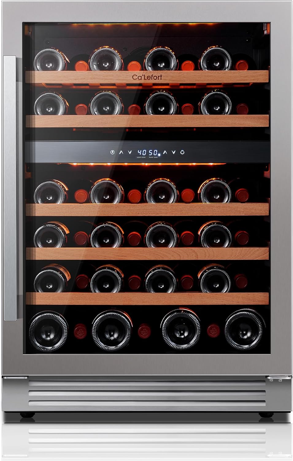 Ca'Lefort Wine Fridge & Cooler - 24 Inch 46 Bottle Wine Cooler Refrigerator, 40-65°F Dual Zone Wine