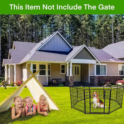 ADAVIN 48 in(H) Garden Fence without Gate, 8 Panels Total 17.7 Ft(L), Dog Fence Outdoor For Yard