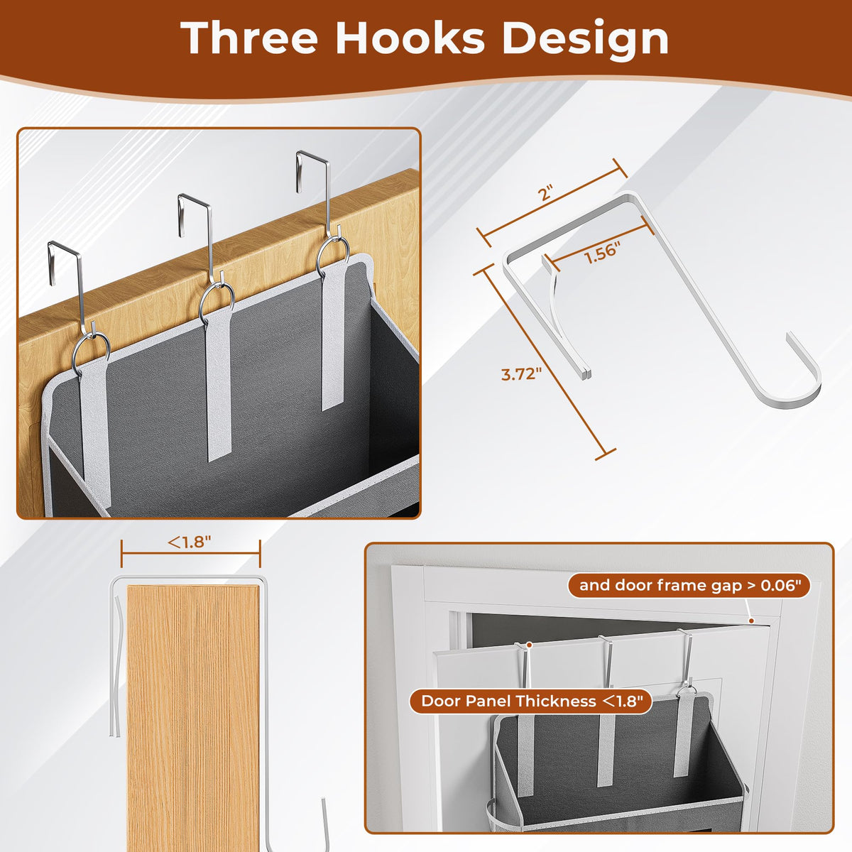 2 Pack 5 Tier Over The Door Organizer Space-Saving Storage for Any Room