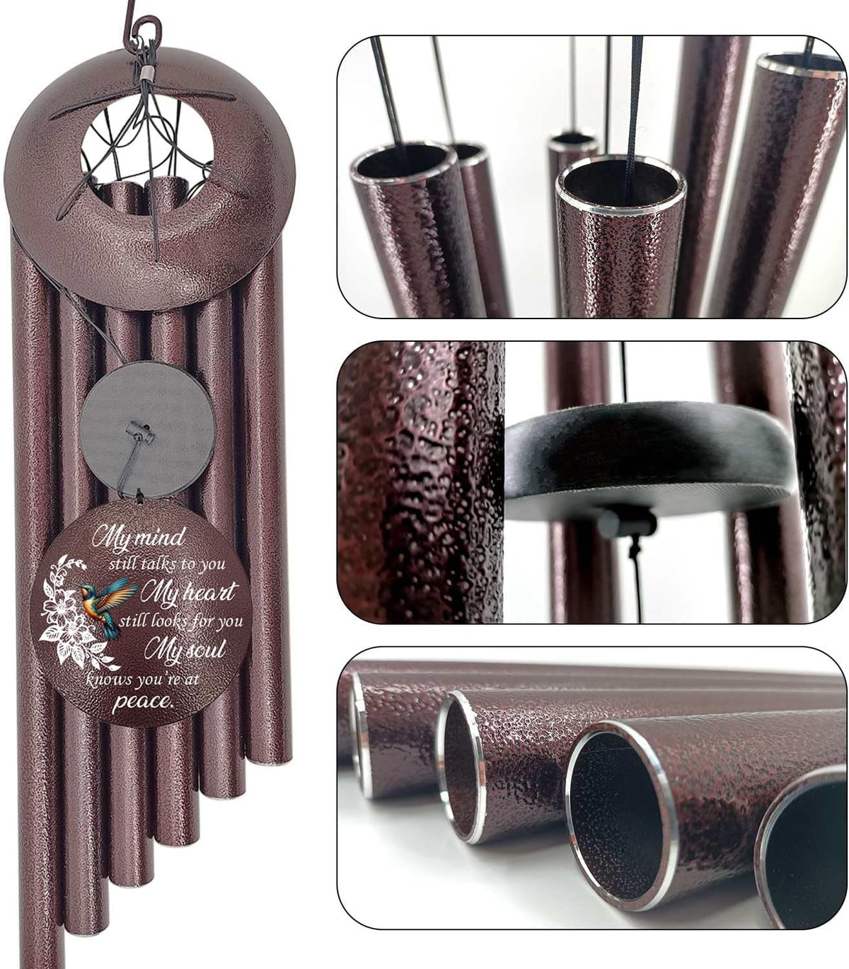 ASTARIN 36" Large Deep Tone Personalized Sympathy Wind Chimes, Memorial Wind Chime for Loss of