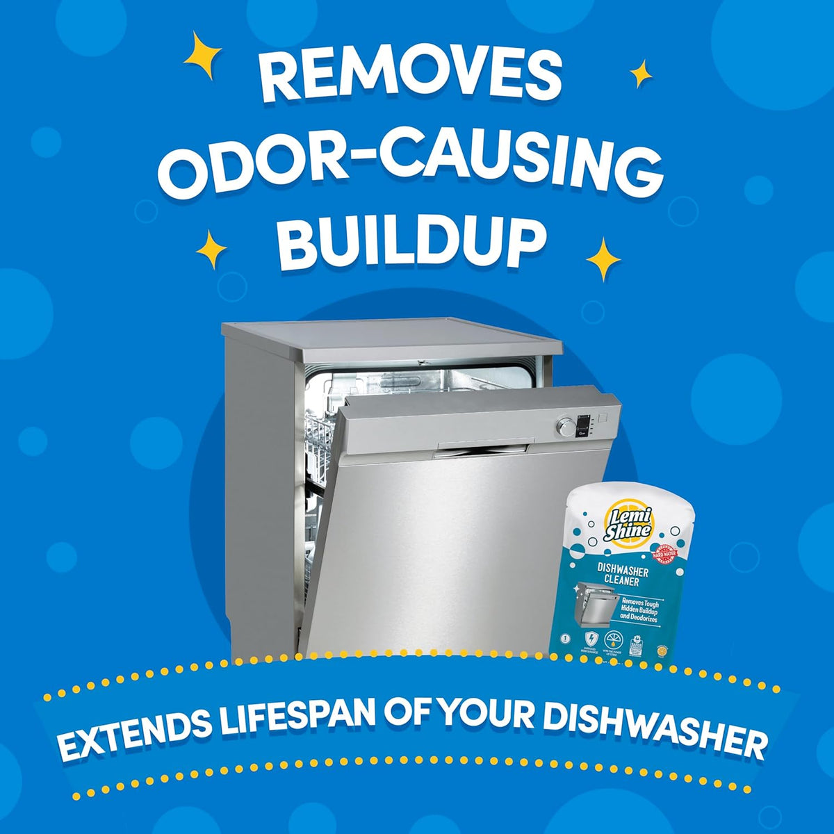 Lemi Shine Natural Dishwasher Cleaner - Dishwasher Cleaner and Deodorizer Powered by Citric Acid