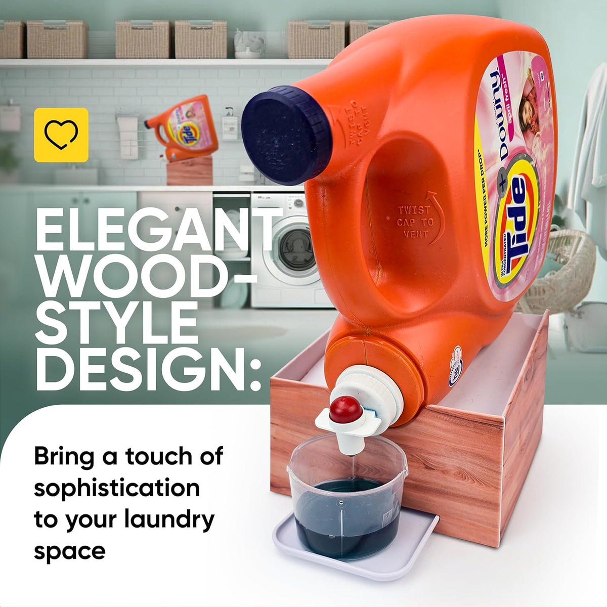 Skywin Laundry Room Organizer and Drip Tray - Soap Cup Storage for Liquid Detergent Containers