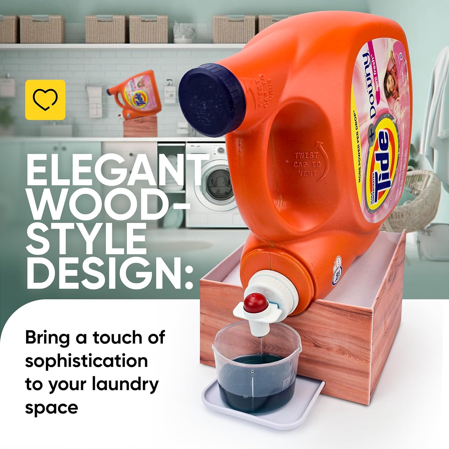 Skywin Laundry Room Organizer and Drip Tray - Soap Cup Storage for Liquid Detergent Containers