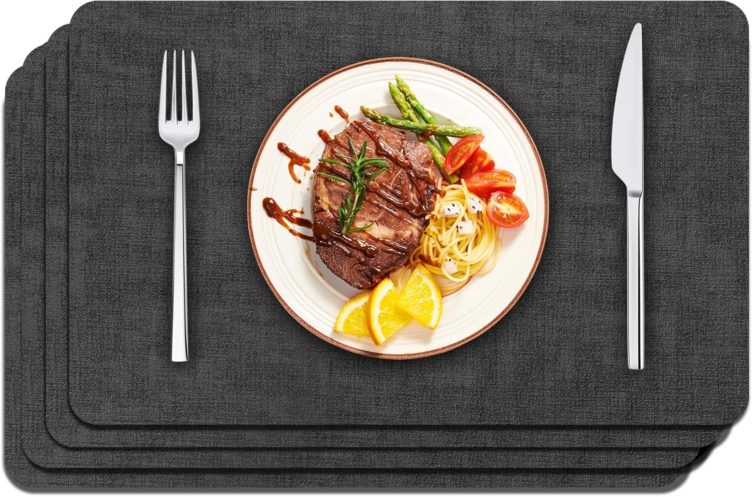 Maxpearl Faux Leather Placemats Set of 4, Waterproof - Wipe Clean - Heat Resistant - Anti Slip