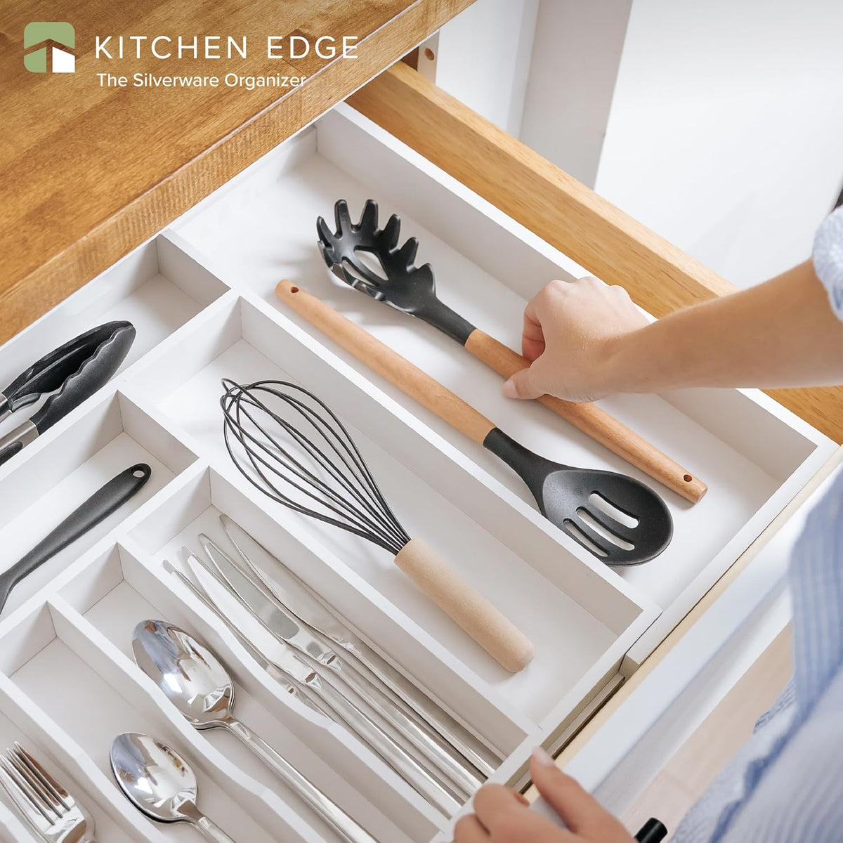 Premium Silverware, Flatware and Utensil Organizer for Kitchen Drawers, Food-Safe Contract Grade