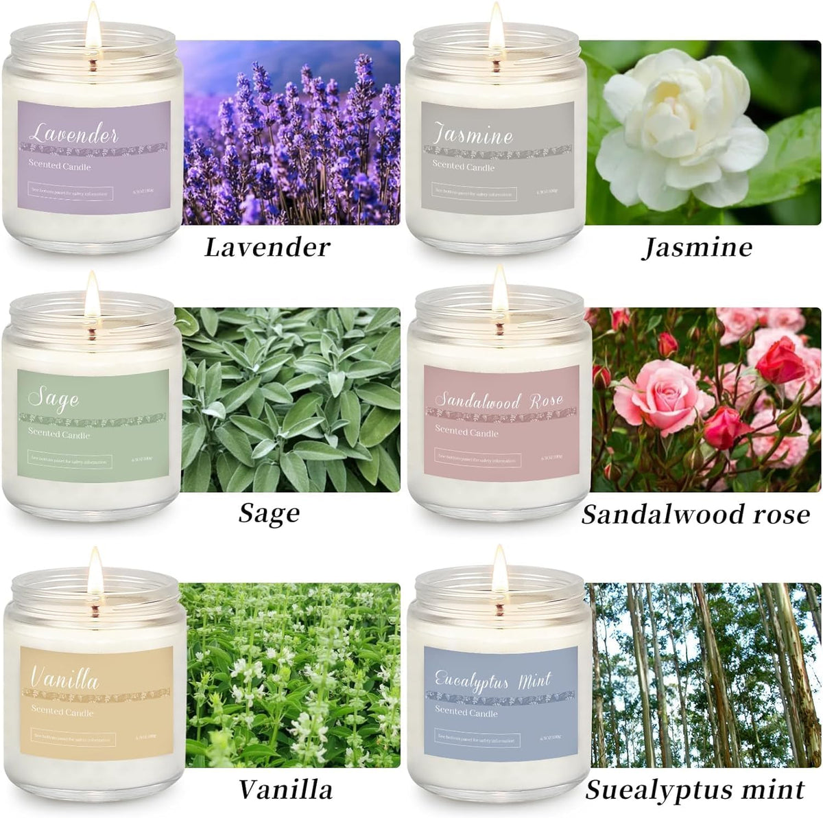 6 Pack Candles for Home Scented Aromatherapy Candles Gifts Set for Women, Lavender Candle, 37.8 oz