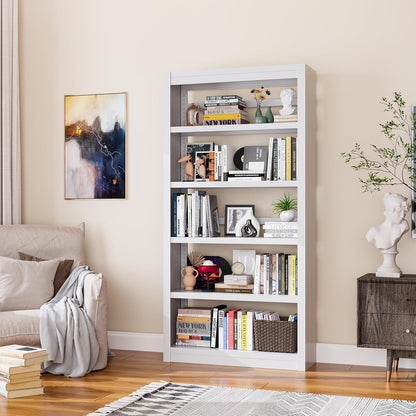 Bookcase, 5-Shelf Industrial Bookshelf, Large Storage Space, Adjustable Bookshelves, Perfect for