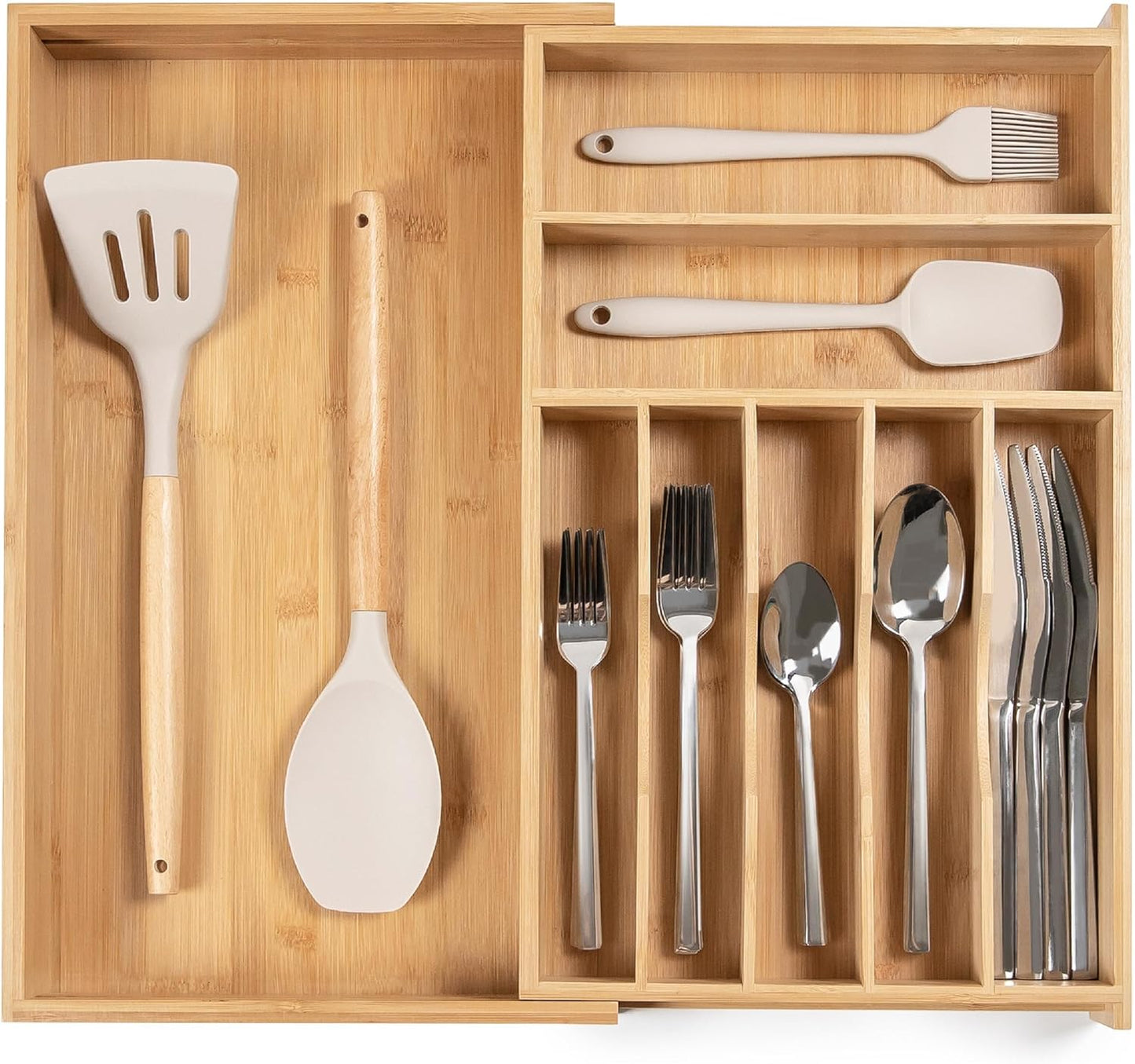 Premium Silverware, Flatware and Utensil Organizer for Kitchen Drawers, Food-Safe Contract Grade