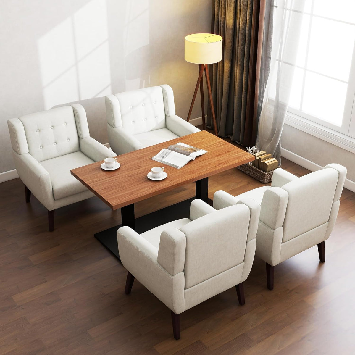 UIXE Accent Chair, Modern Upholstered Armchair in Fabric for Living Room, Comfy Club Arm Chairs