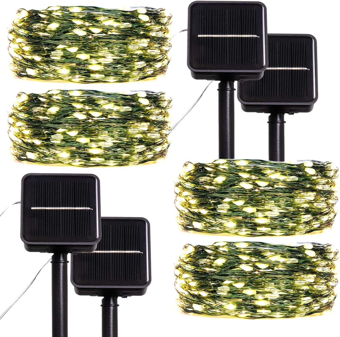 Solar String Lights for Outside,33FT 100LEDs (4 Pack) Solar Fairy Lights,Waterproof 8 Modes Outdoor