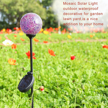 VCUTEKA Solar Garden Lights - Mosaic Solar Lights Outdoor Decor Pathway Light Waterpoof LED Stake
