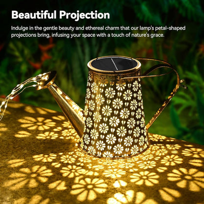2 Pack Solar Watering Can with Lights,Solar Outdoor Garden Decor Waterproof Hanging Lantern