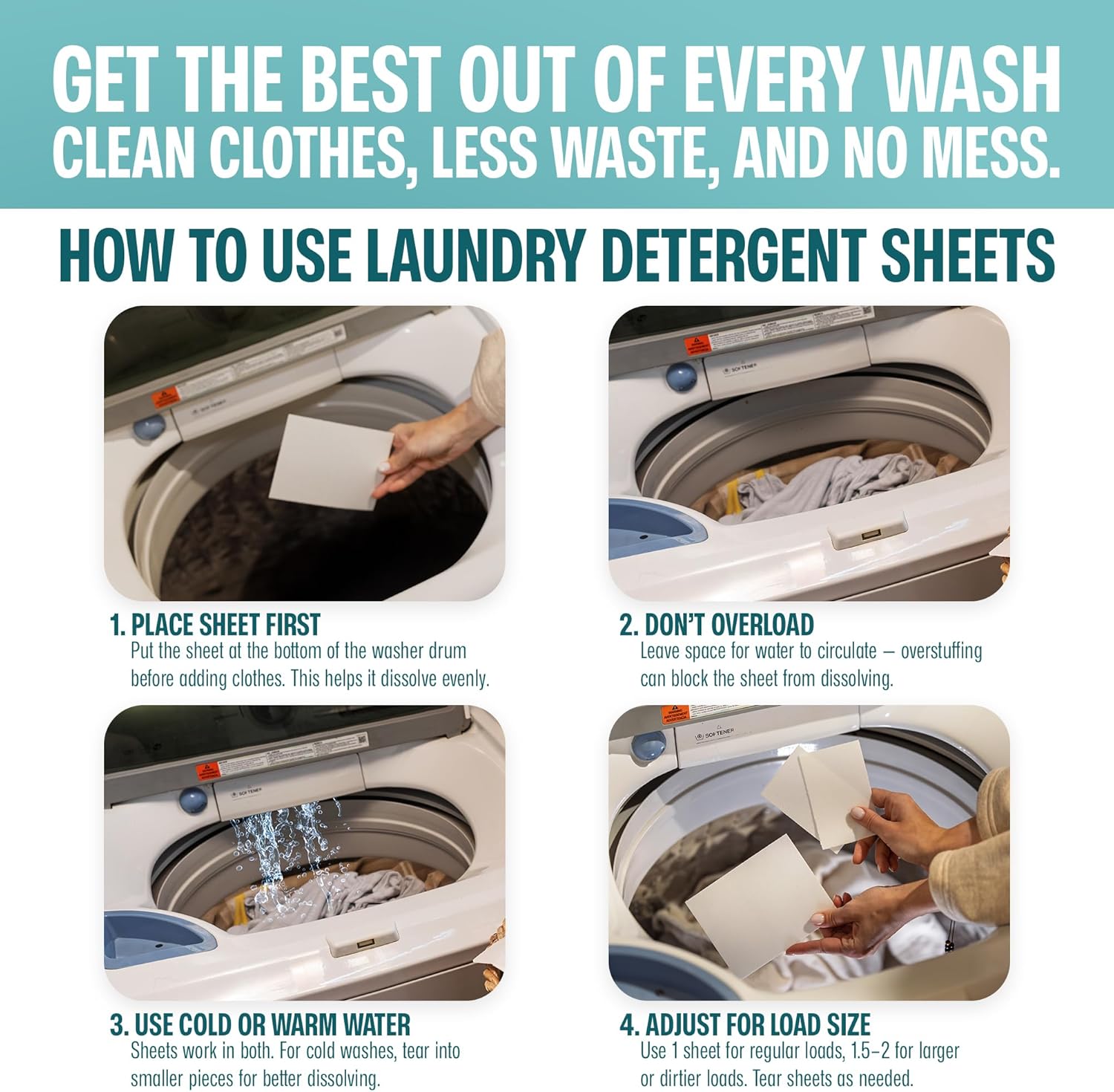 Sudstainables Laundry Detergent Sheets (60 Loads) – Eco-Friendly, Zero Waste, Plastic-Free Laundry