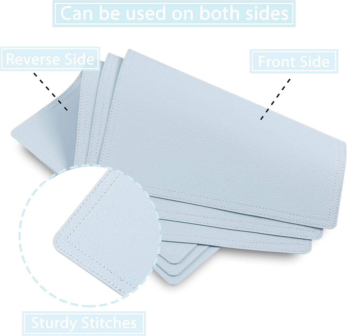 Faux Leather Placemats, PU Table Mats, Set of 6, Waterproof, Stain Resistant, Heat Resistant
