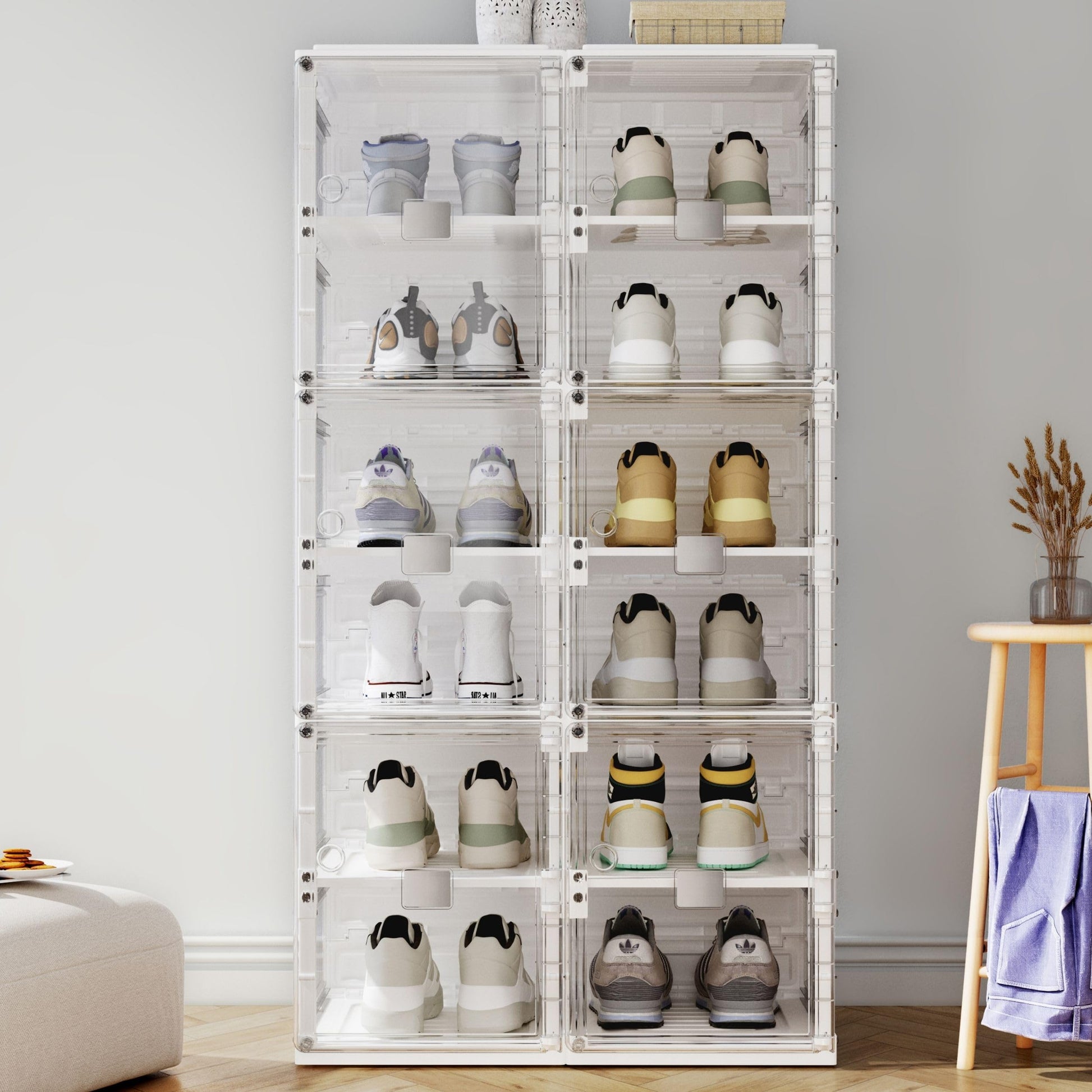 BIRDROCK HOME Foldable Shoe Rack Organizer for Closet Floor | 6-Tier Freestanding Storage Cabinet
