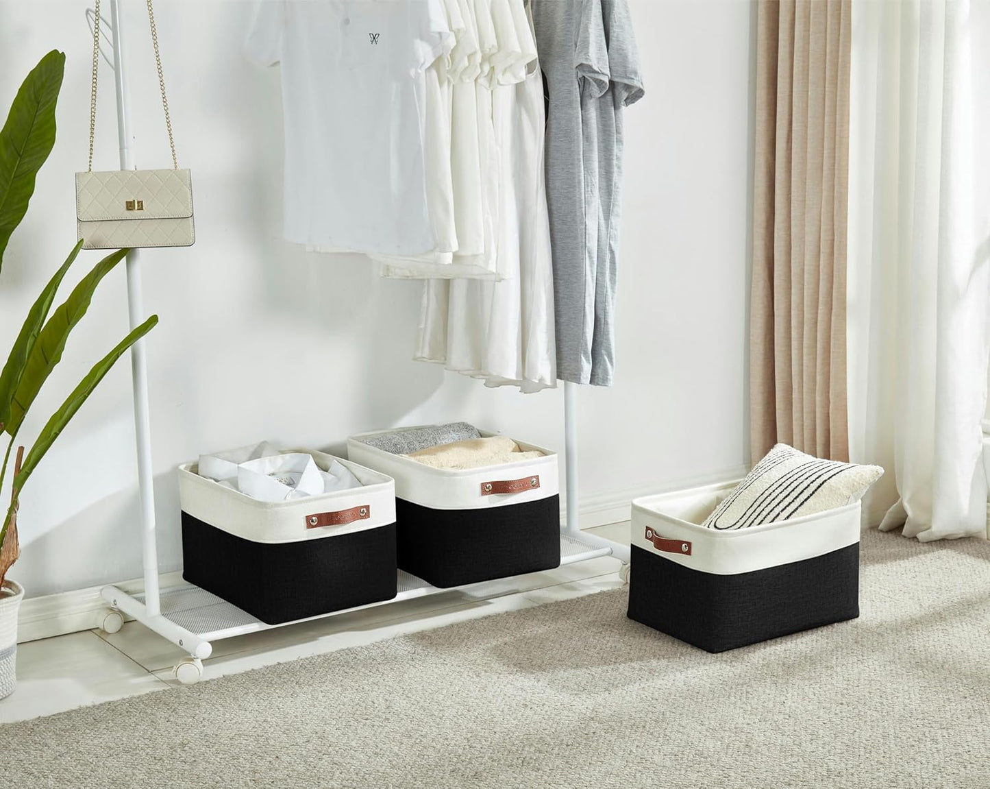 DECOMOMO Storage Bins Fabric Storage Baskets for Shelves, Linen Closet Organization Toys Nursery
