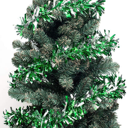 Anderson's Green & Silver Sparkle Glitter Metallic Tinsel Twist for Trailer Or Golf Cart, 4 inches