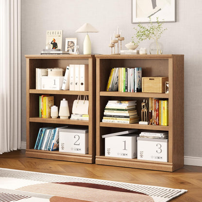 43 in Tall Bookcase, 3-Tier Bookshelf Open Storage, 33 inch Wide Floor Standing Indoor Furniture
