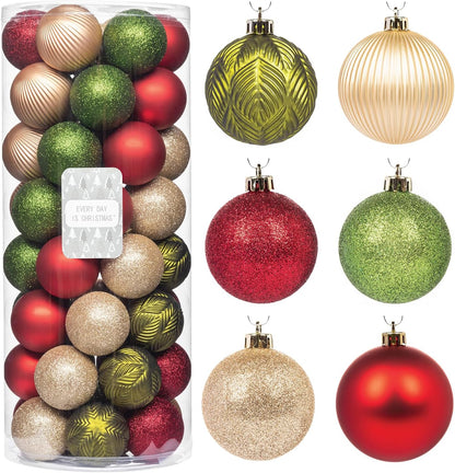 Every Day is Christmas Ornaments, Shatterproof Christmas Tree Ornament Set, Christmas Balls
