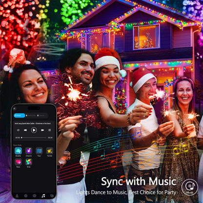 JMEXSUSS 100 LED RGB Christmas Tree Lights Indoor, 33ft Smart Color Changing Christmas Lights